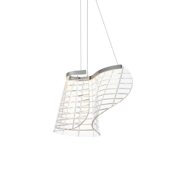 Et2 E24812-82 Tartan 10" Wide Led Abstract Mini Pendant - Chrome