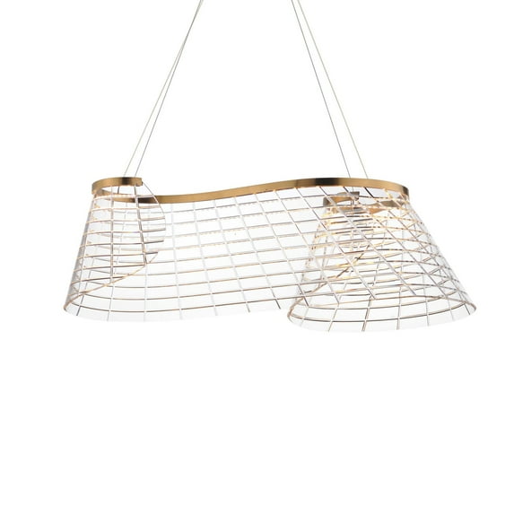 Et2 E24814-82 Tartan 18" Wide Led Abstract Pendant - Brushed Champagne