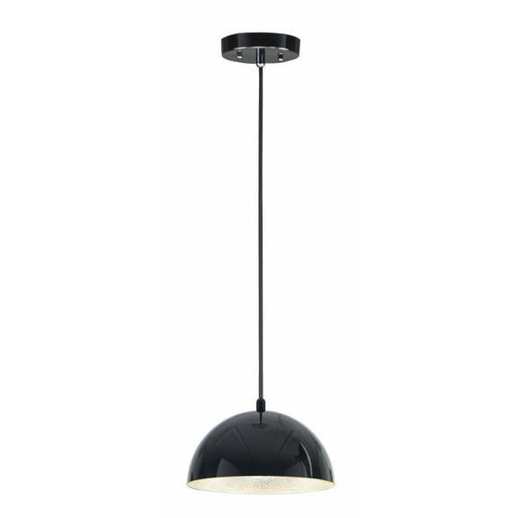 Et2 E24900 Hemisphere 9" Wide Led Mini Pendant - Gloss Black / Aluminum