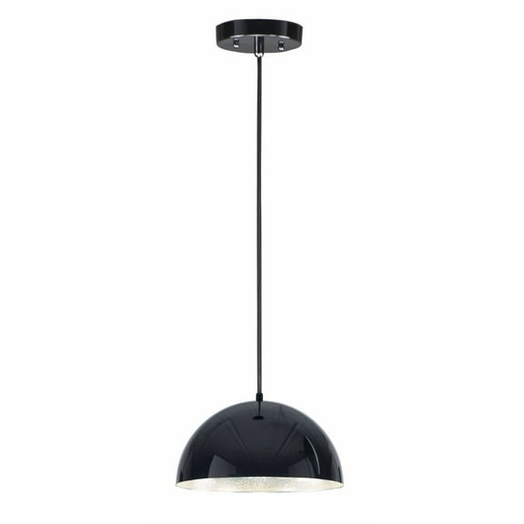 -15W 1 Led Pendant-14 Inches Wide By 8 Inches High-Gloss Black/Aluminum Finish    -Traditional Installation Et2 Lighting E24902-Gbal
