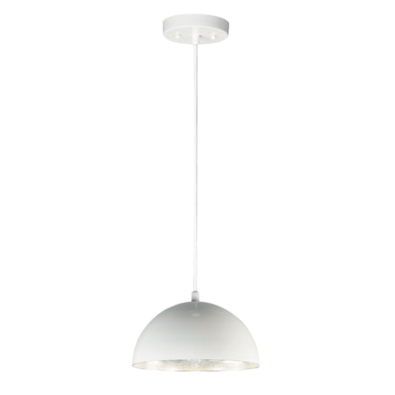 Hemisphere 1 - Light Gloss White And Aluminum White Modern - LED Aluminum Pendant Light