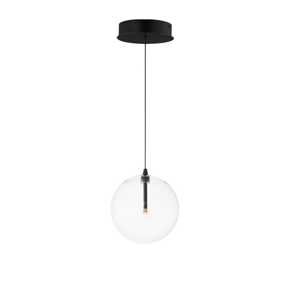 Global 1 - Light Black - LED Glass And Steel Pendant Light