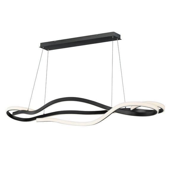 Et2 E30666 Serpentine 2 Light 60" Wide Led Suspension Linear Pendant - Black