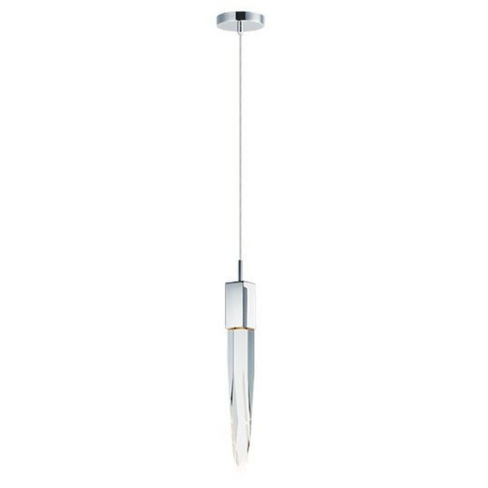 Polished Chrome Mini LED Island Pendant with Crystal Shade