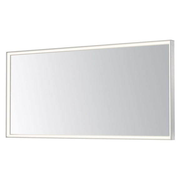 E42064-SN ET2 Lighting Bevel - 66W 1 LED Mirror-28 Inches Tall and 60 Inches Wide-Satin Nickel Finish