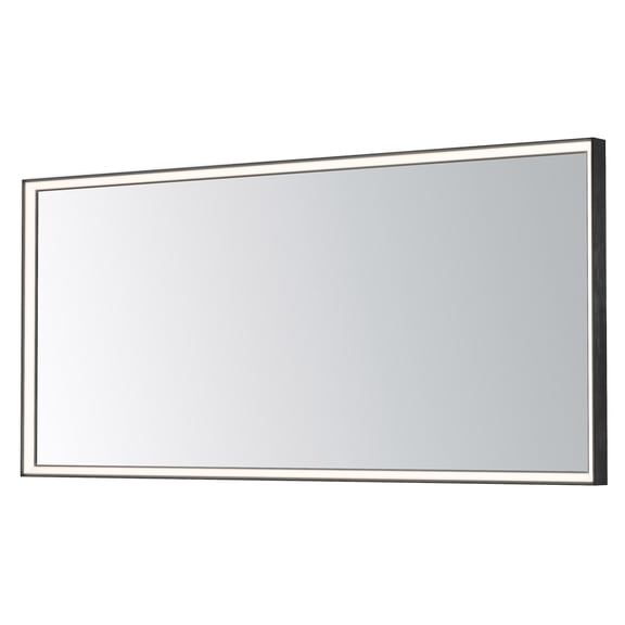 Et2 E42064-BBK Bevel 60" W X 28" H Transitional Rectangular Framed Bathroom Wall Mirror -