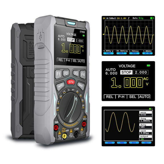 Et928 3In1 Digital Handheld Oscilloscope Multimeter 12Mhz Bandwidth With Multimeter Signal Generator Electronic Measuring Tool