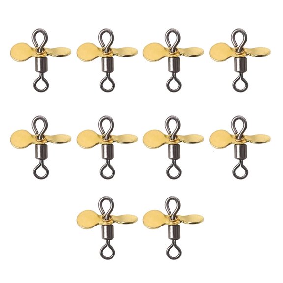 Etalchic 10Pcs Spin Fishing Lures Plug Casting Fly Propeller Spinnerbait Props