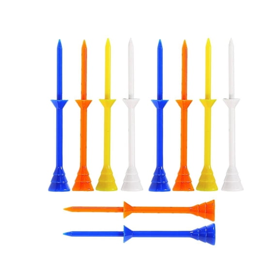 Etalchic 10Pcs Standard Golfs Tees Golfs Support Tees for Long Distances Hitting Plastic Golfs Base Low Resistance Golfs Tees Set