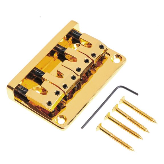 Etalchic 4 String Fixed Bass Bridge Electric Bass Bridge Guitar Fixed Bridge Guitar Bridge Metal Texture Suitable for Guitar
