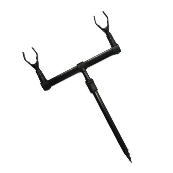 Etalchic Aluminum Rod Support Bar Holding 2 Fishing Rods Adjustable Support Holder