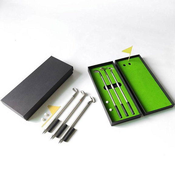 Etalchic Simulated Golf Course Premium Mini Golf Putter Pen Set Office Gift for Men Ballpoint Creative Writing Supplies