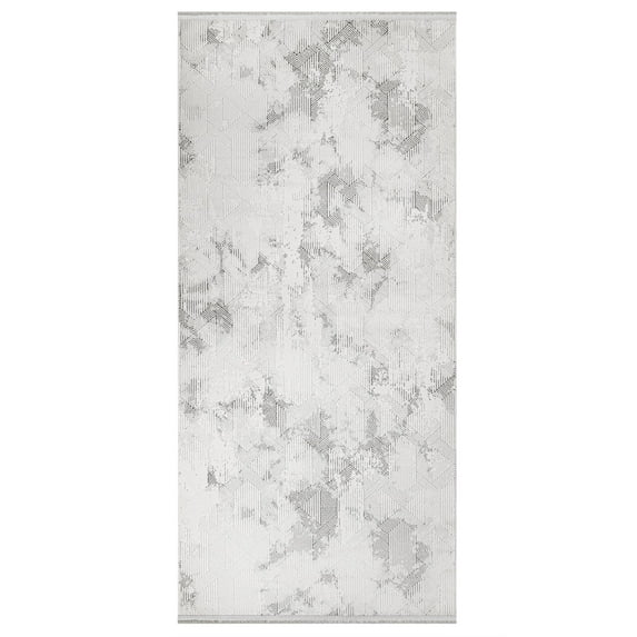 Etawah Grey Abstract Polyester Area Rugs for Living Room Jacquard Textured Modern Rugs Soft Geometric Rug for Bedroom Washable Rug Non-Slip Bohemian Carpet Perfect for Dining Room Office Beige