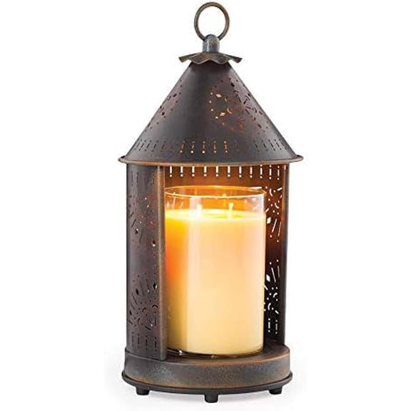 Etc Tin Punched Candle Warmer Lantern For Top-Down Candle Melting, Sunshine Primitive Tin