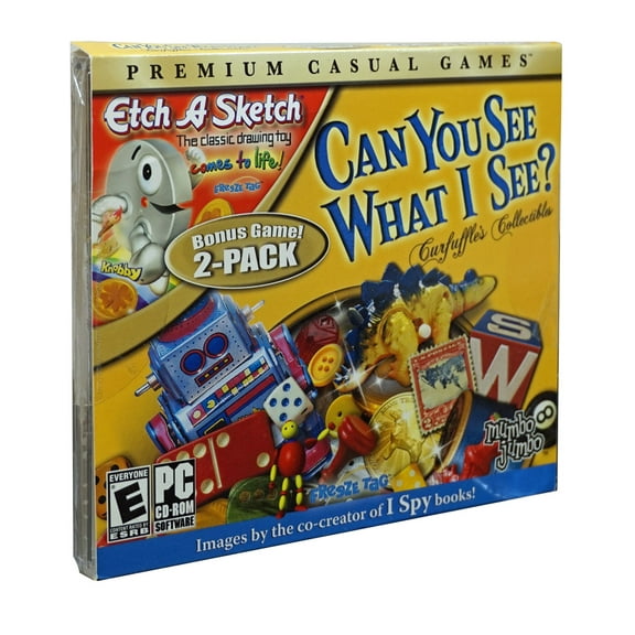 Etch A Sketch Classic Drawing Toy on CDRom with 78 levels of etching fun + Curfuffle's: Can You See What I See?