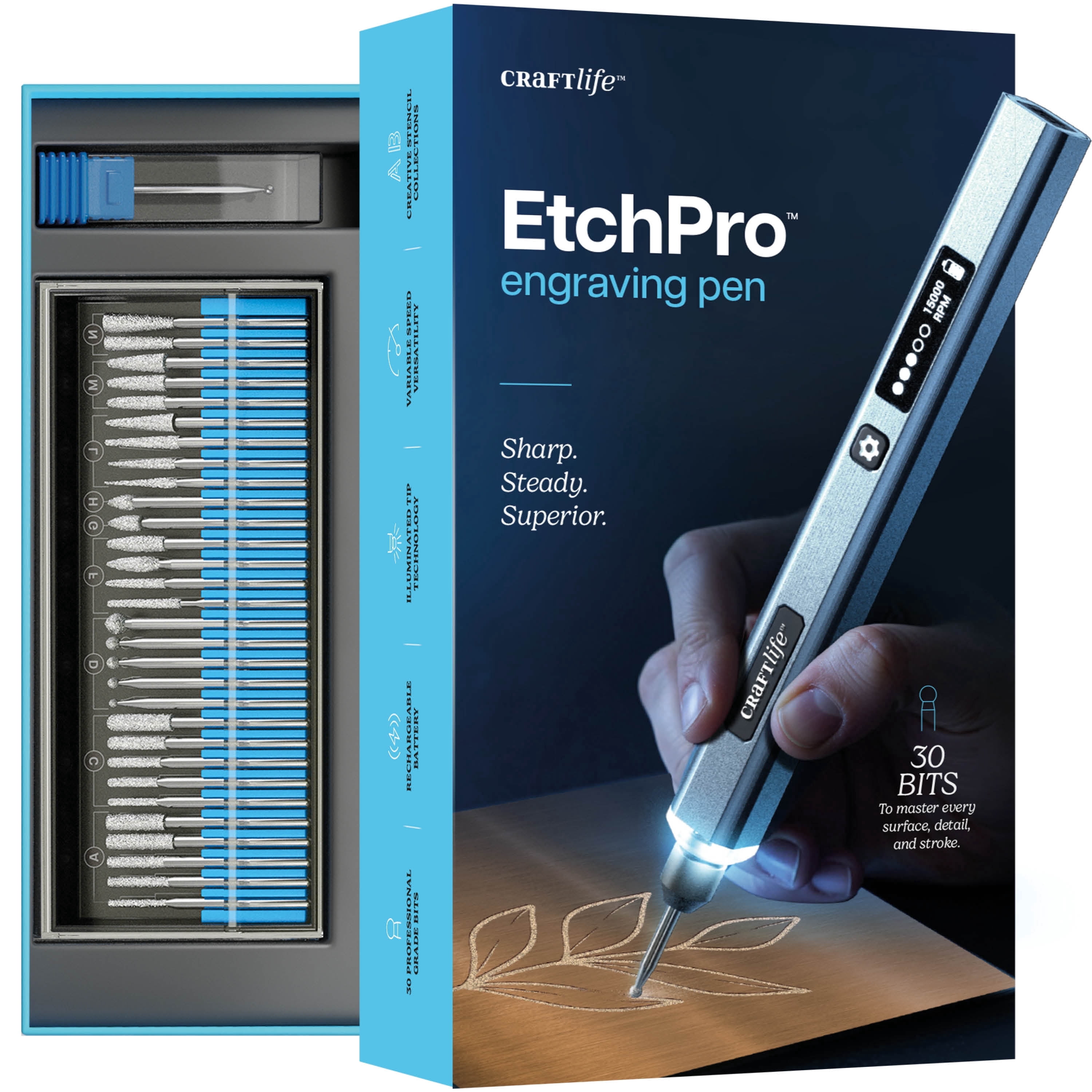 EtchPro Engraving Pen for Metal, Wood, Glass, Plastic & All Materials - Engraver Pen Tool - Teen Boy Gifts - Unique Gifts for Women, Teenage Girl - Cool Easter Gift Ideas - Craft Kits for Adults