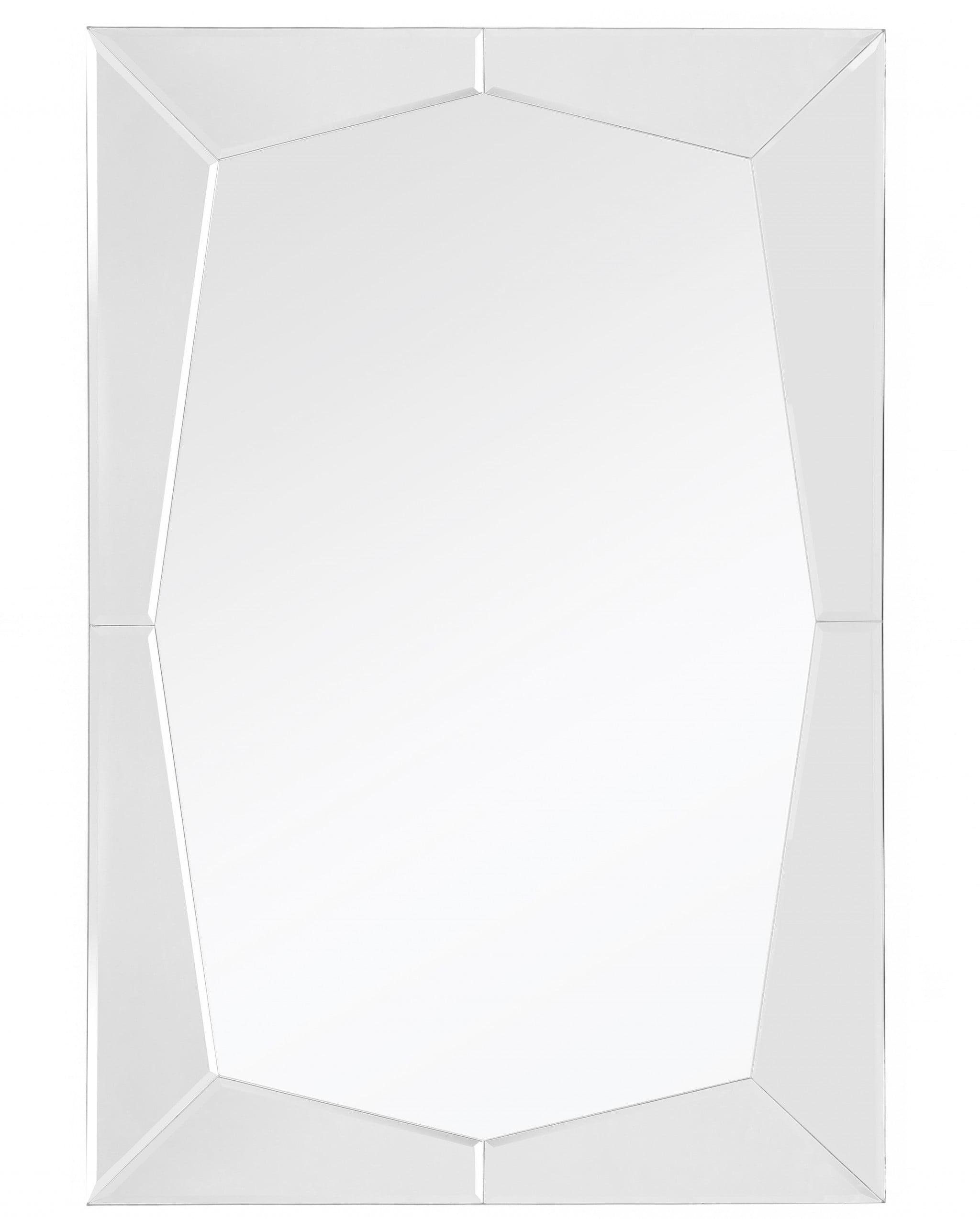 Geometric Etched Black Rectangular Wall Mirror 36" x 24"