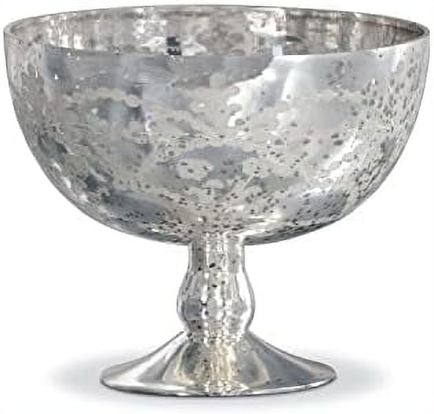 Etched Glass Compote Vase