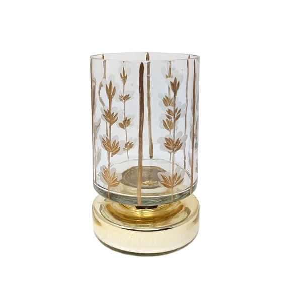 Etched Glass Pillar Candle Holder by Ashland  - Spring Home Decor