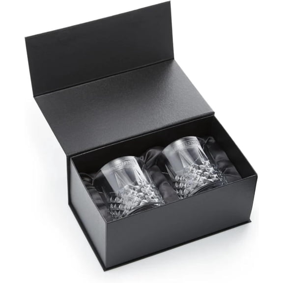 Etched Lowball Glasses - 10.5 Oz Short Low Ball Glass Set for & Mocktails - Classy Bar Glassware for , Sour, Old Fashioned, Mint Julep - Set of 2