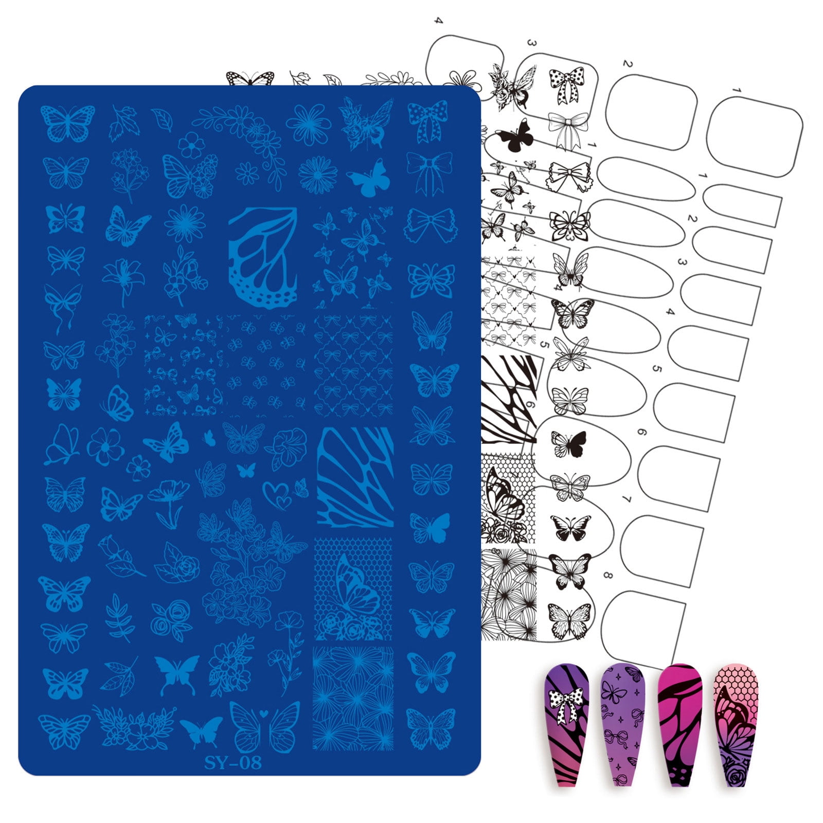 Tech Repeat Pattern Etched Manicure Stamp Plate, Metal Pattern Transfer Template, Repeat ...