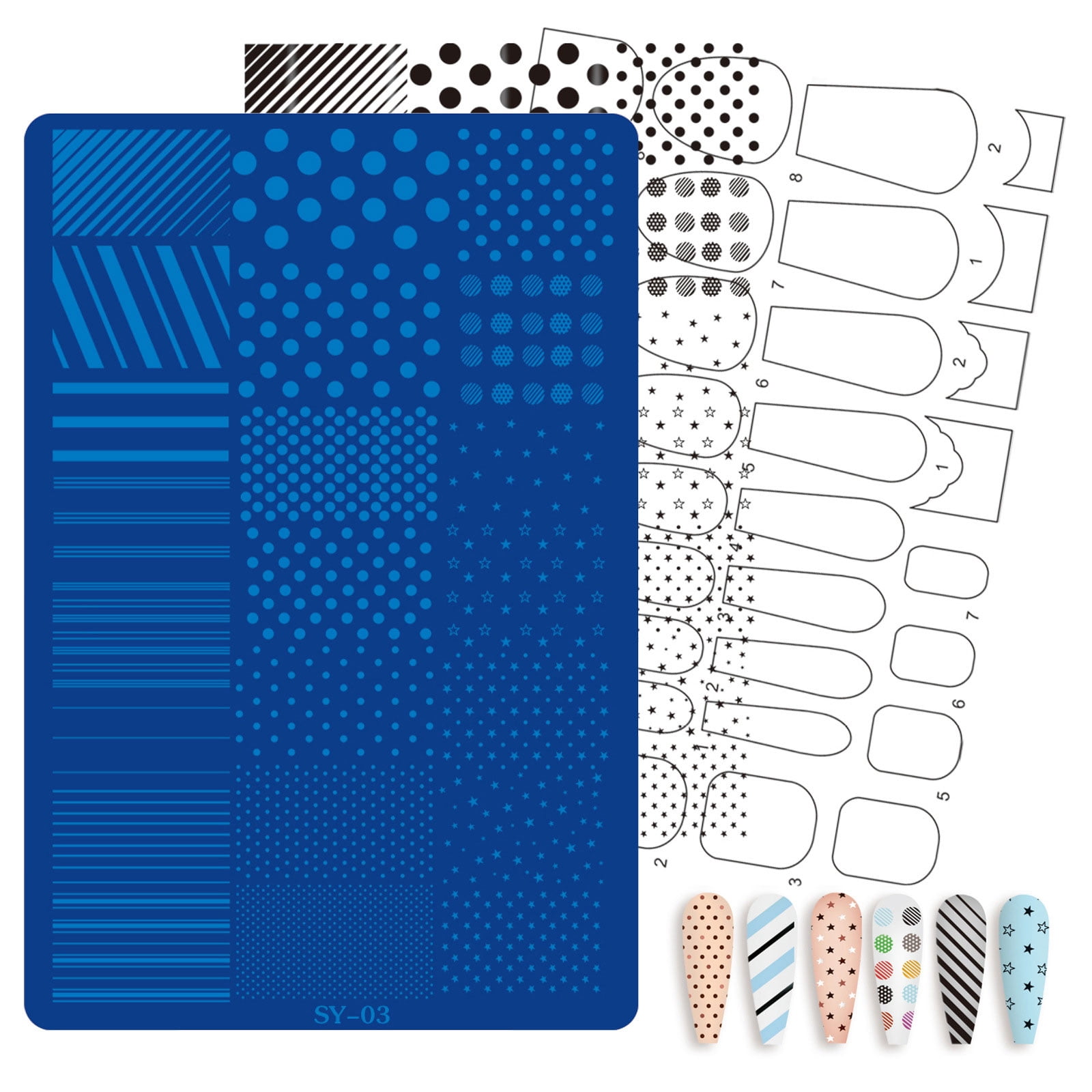 Tech Repeat Pattern Etched Manicure Stamp Plate, Metal Pattern Transfer Template, Repeat ...