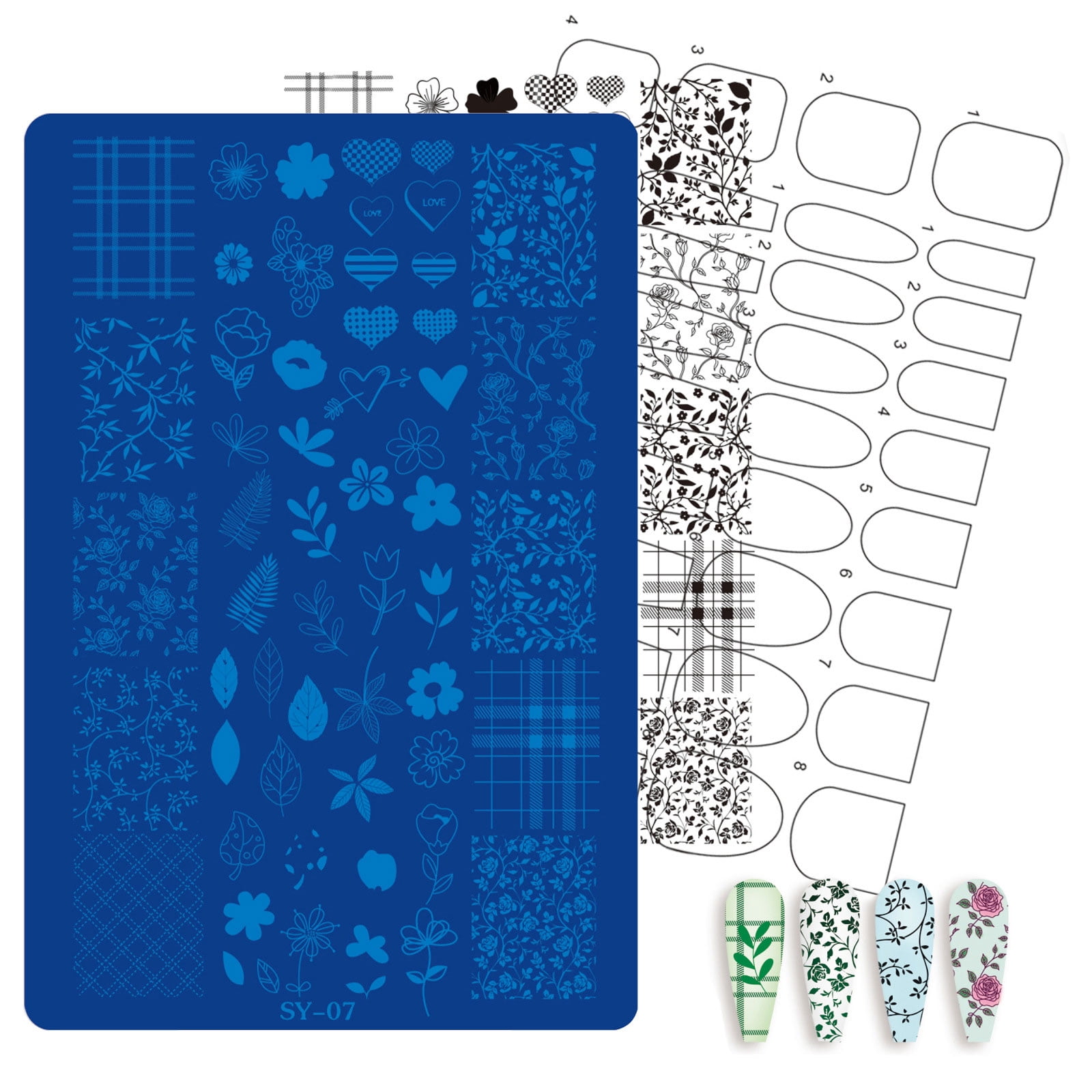Tech Repeat Pattern Etched Manicure Stamp Plate, Metal Pattern Transfer Template, Repeat ...