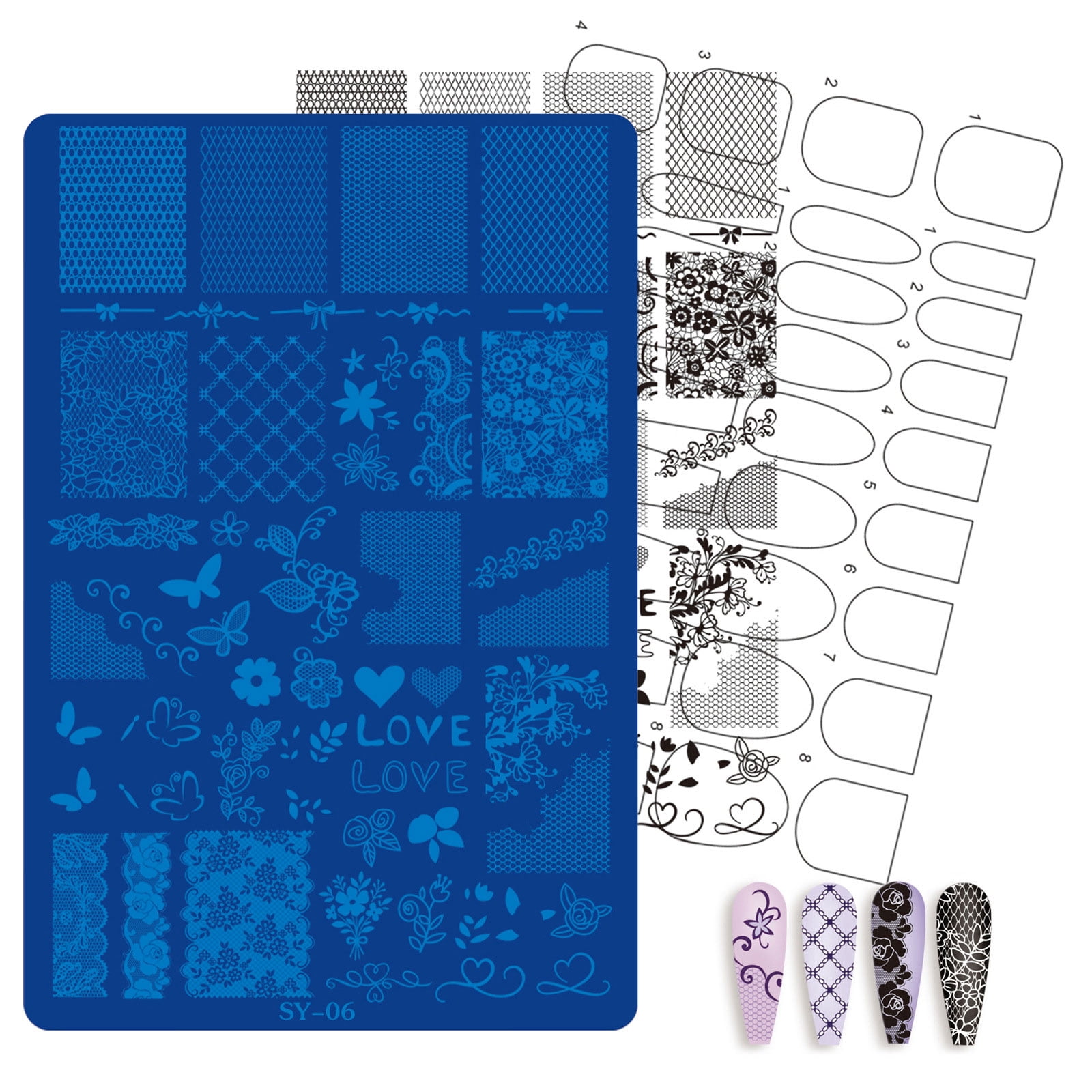 Tech Repeat Pattern Etched Manicure Stamp Plate, Metal Pattern Transfer Template, Repeat ...