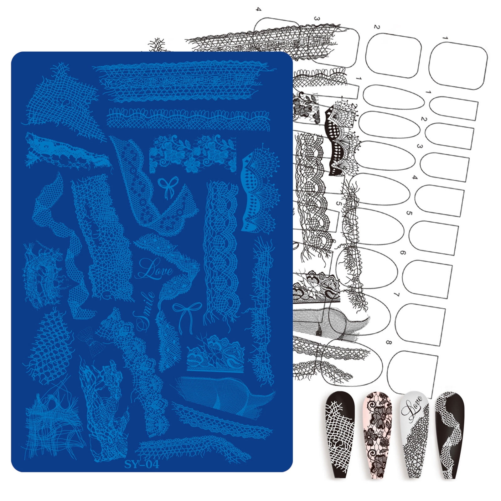 Tech Repeat Pattern Etched Manicure Stamp Plate, Metal Pattern Transfer Template, Repeat ...