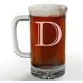 thumbnail image 1 of Etched Monogram 16oz Glass Beer Mug (Letter D), A-Z Customized Beer Gifts for Men, Personalized Beer Glasses, Custom Engraved Birthday Gifts for Him, Initial, Name, Husband Dad, Regalos Personalizados, 1 of 7