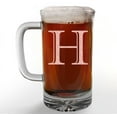 thumbnail image 1 of Etched Monogram 16oz Glass Beer Mug (Letter H), A-Z Customized Beer Gifts for Men, Personalized Beer Glasses, Custom Engraved Birthday Gifts for Him, Initial, Name, Husband Dad, Regalos Personalizados, 1 of 7