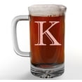 thumbnail image 1 of Etched Monogram 16oz Glass Beer Mug (Letter K), A-Z Customized Beer Gifts for Men, Personalized Beer Glasses, Custom Engraved Birthday Gifts for Him, Initial, Name, Husband Dad, Regalos Personalizados, 1 of 7