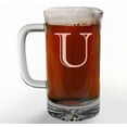 thumbnail image 1 of Etched Monogram 16oz Glass Beer Mug (Letter U), A-Z Customized Beer Gifts for Men, Personalized Beer Glasses, Custom Engraved Birthday Gifts for Him, Initial, Name, Husband Dad, Regalos Personalizados, 1 of 7