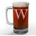 thumbnail image 1 of Etched Monogram 16oz Glass Beer Mug (Letter W), A-Z Customized Beer Gifts for Men, Personalized Beer Glasses, Custom Engraved Birthday Gifts for Him, Initial, Name, Husband Dad, Regalos Personalizados, 1 of 7