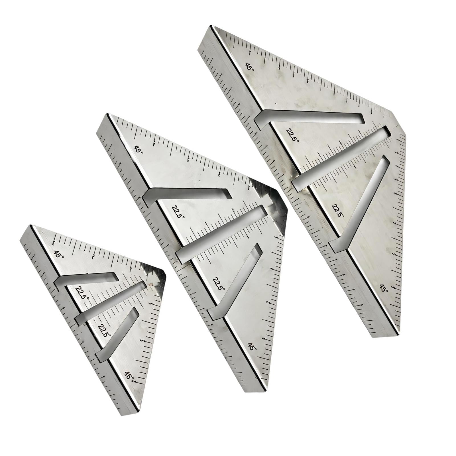 Etched Scale Ruler Set, Three Stainless Steel Measuring Tools with Open ...