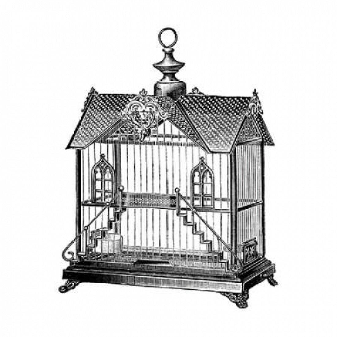 Etchings Birdcage - Victorian house with steps Canvas Art - Catalog Illustration (24 x 24)
