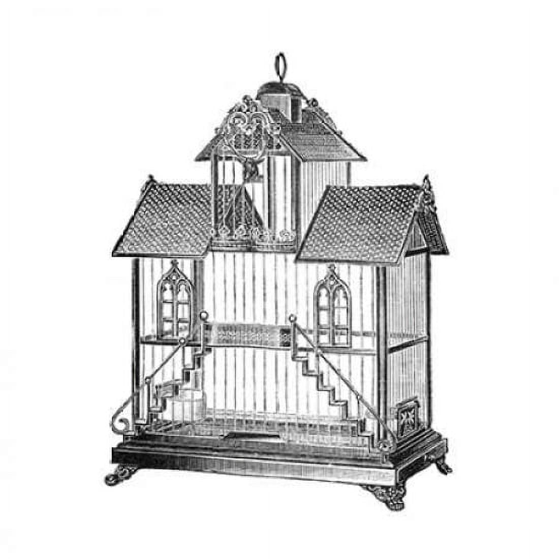 Etchings Birdcage - Victorian house with steps Canvas Art - Catalog Illustration (24 x 24)