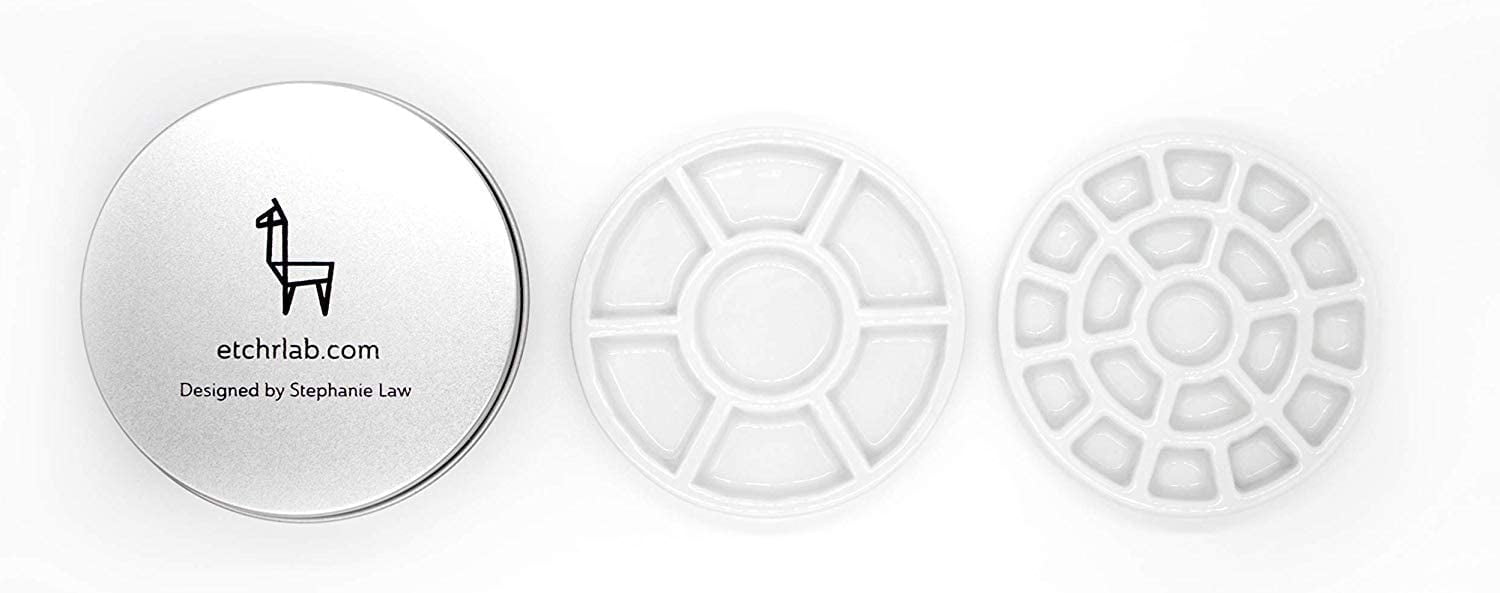 Etchr Lab Travel Mini Porcelain Palette, 19 Wells