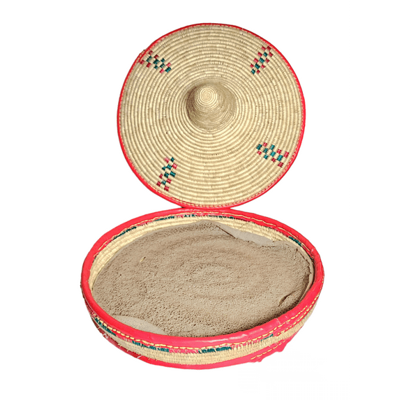 Etege Ethiopia Hand Woven Naturally Grown Grass Serving Basket, Durability