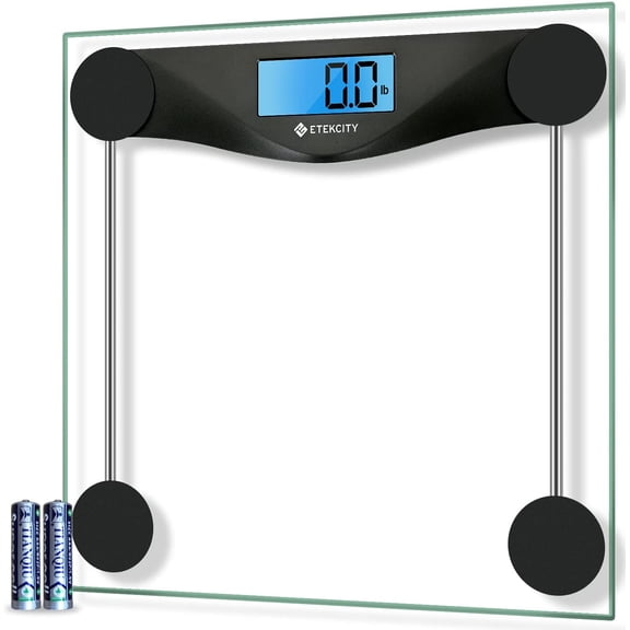 Etekcity Bathroom scale for weight, 6mm Tempered Glass, 400 Pounds, Black, EB4074C