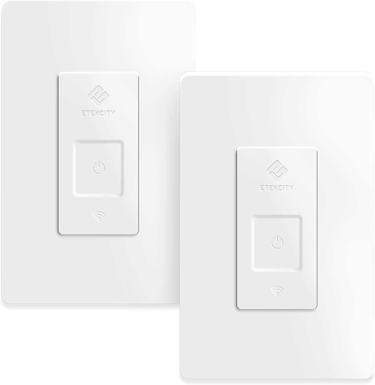 Etekcity ESWL03 Works with Alexa, Google Home and IFTTT 15A/1800W, Neutral Wire Required, ETL and FCC Listed-2 Units 2 Pack