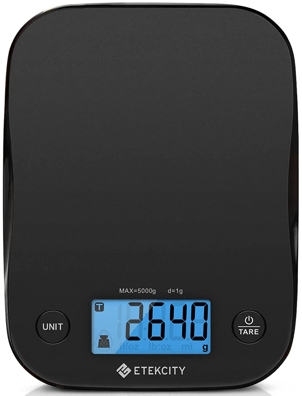Etekcity Kitchen Scale, Digital food scale in Grams and Ounces for Cooking,  Baking, Meal Prep, and Diet, with high-precision of 0.04oz/1g, with  platform of 8.3*6.3 inches, 11 lb/5kg, Black 