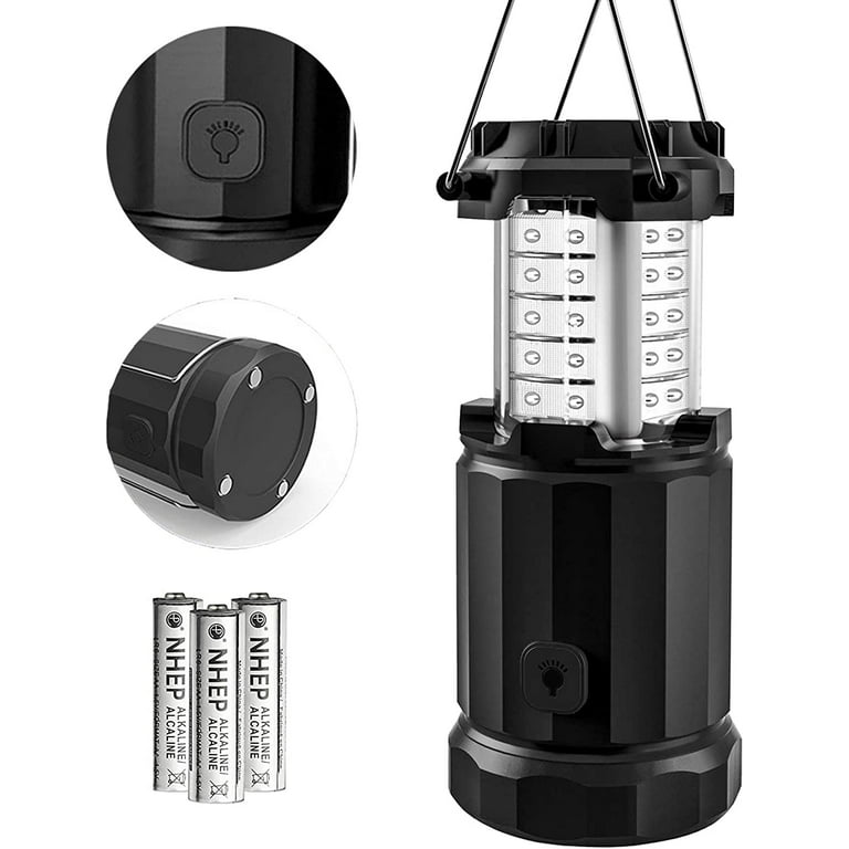 Etekcity 4 Pack Portable LED Camping Lantern with 12 AA Batteries