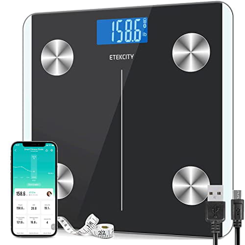 Etekcity Smart Rechargeable Scale for Body Weight and Fat Percentage ...
