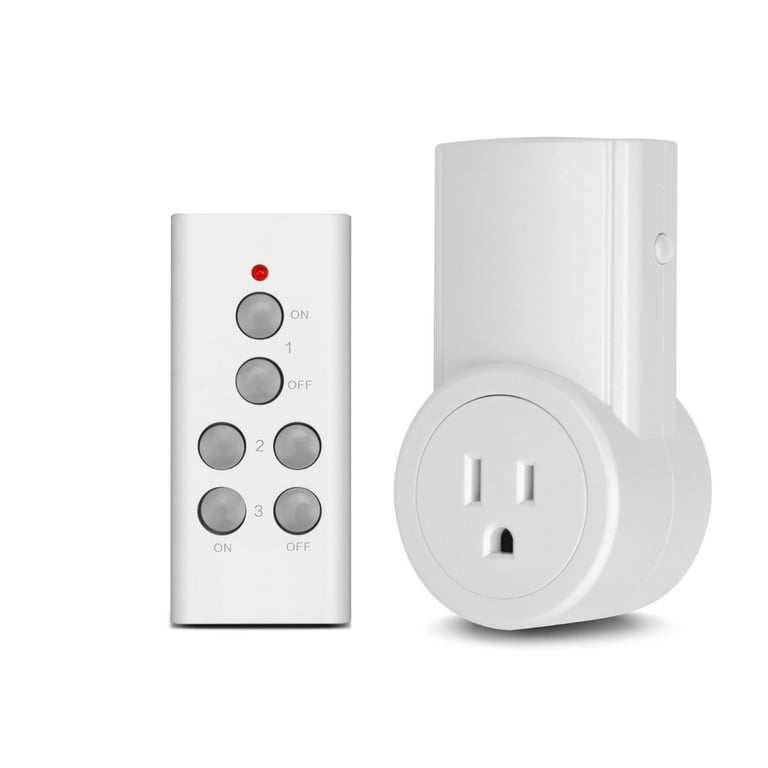 Etekcity Wireless Remote Control Electrical Outlet Switch for Household  Appliances, White (Learning Code, 1Rx-1Tx) 