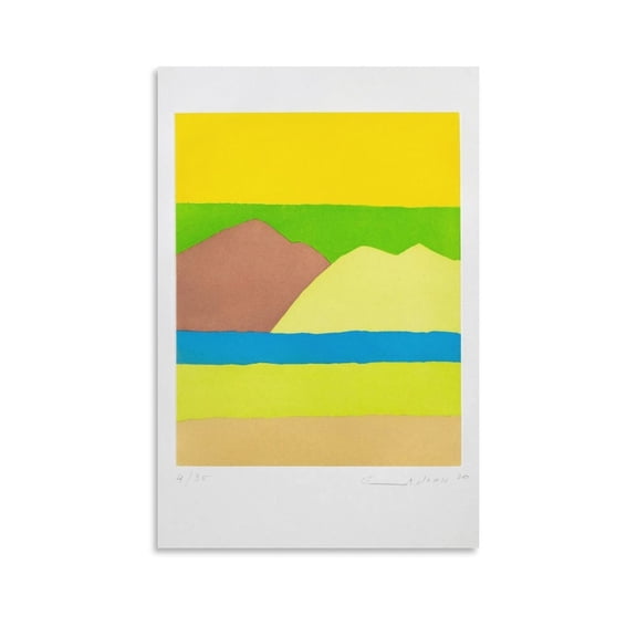Etel Adnan En Miroir Wall Art Picture Painting Poster Canvas Print Posters Artworks Bedroom Living Room Decor 16x24inch(40x60cm)