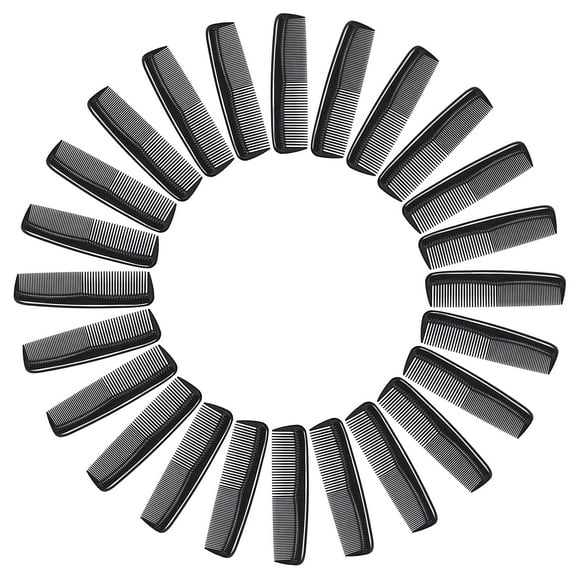 Etercycle 24 Pieces Pocket Hair Combs, 5 inch Unbreakable Black Comb Great for Travel Used on All Hair Types - Men's Hair, Women's Hair, Beard, Mustache and Sideburns