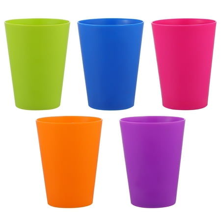 Etereauty 15pcs Colorful Plastic Cups Home Beverage Drinking Cups Reusable Holiday Party Tableware and Party Supplies 101-200ml (Mixed Color)