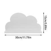 1pc Punch Free Wooden Cloud Shape Baffle Shelf Floating Shelf for Home White