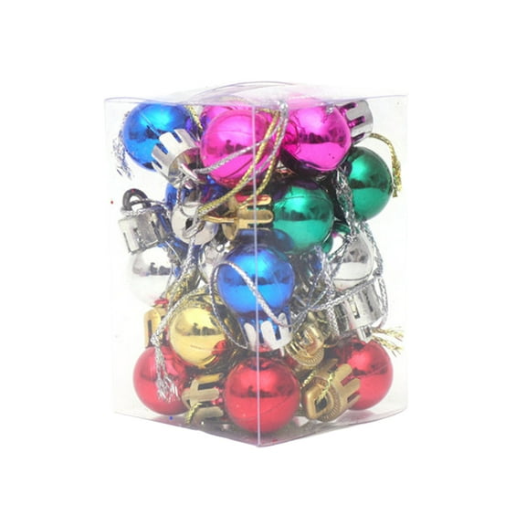 24pcs Miniature Christmas Ball Ornaments 2cm Mini Xmas Tree Pendant 0.79 Inch Shatterproof Small Christmas Baubles Mixed Color Ornaments For Christmas Holiday Party Craft Decor
